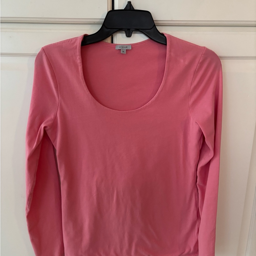 Jigsaw Teal Blouse Sz M. Pink long sleeve‎
